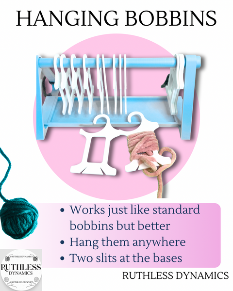 Hanging Yarn Bobbins with Tapered Slit – Tangle-Free Storage & Smooth Colorwork