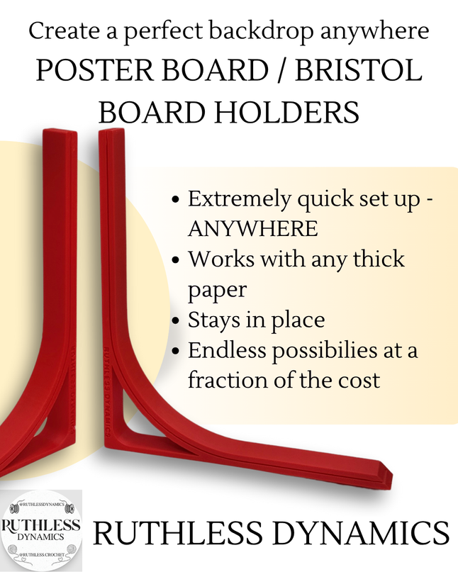Poster Board Holder for Photos & Video Backdrops – 3D Printed, Lightweight Display Stand