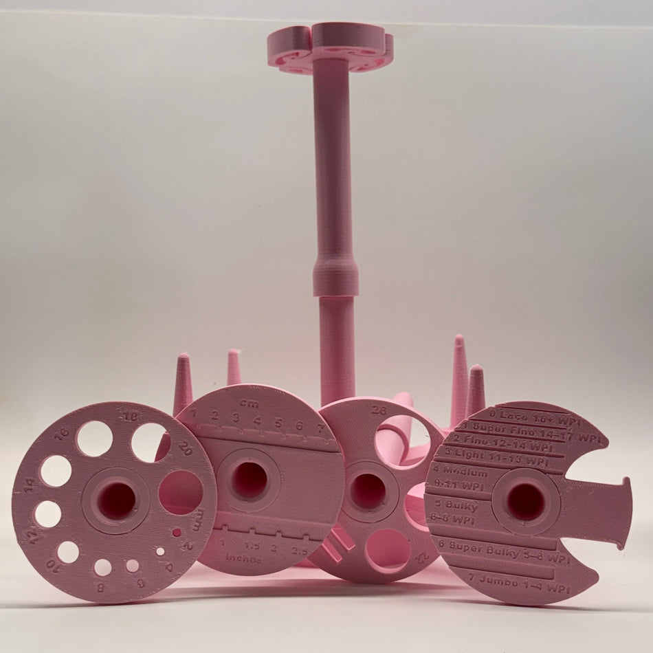 Knitting and crochet yarn spinner for granny square projects, crochet tops, and crochet bags