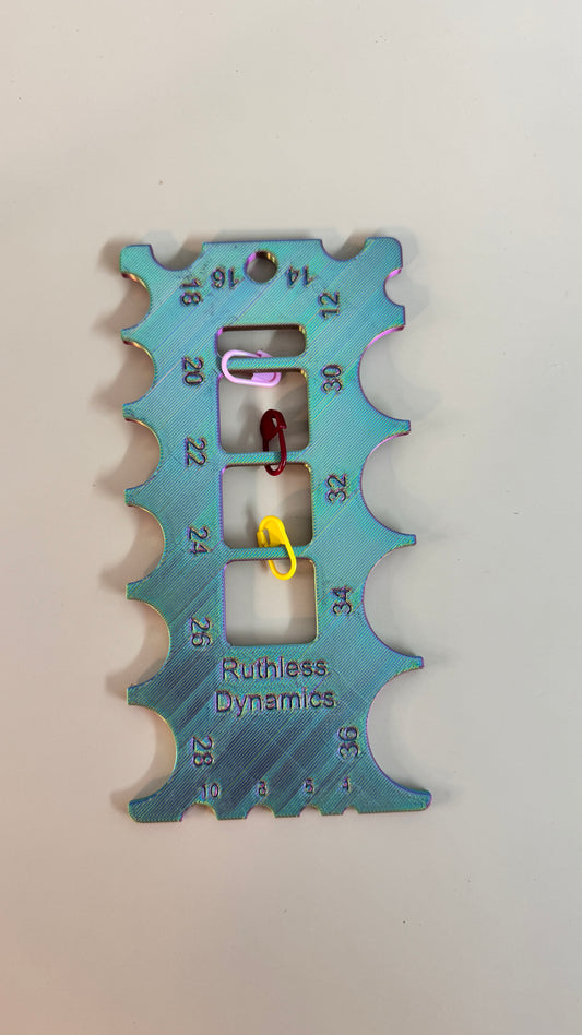 Stitch Marker Holder x Safety Eye Sizer – 2-in-1 Crochet Organizer Tool