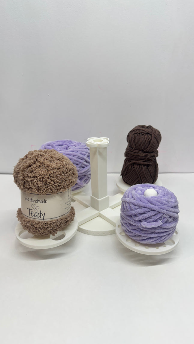 Multi-Yarn Spinner with Removable Bobbins – Fits All Yarn Cakes, 3D Printed for Crocheters & Knitters