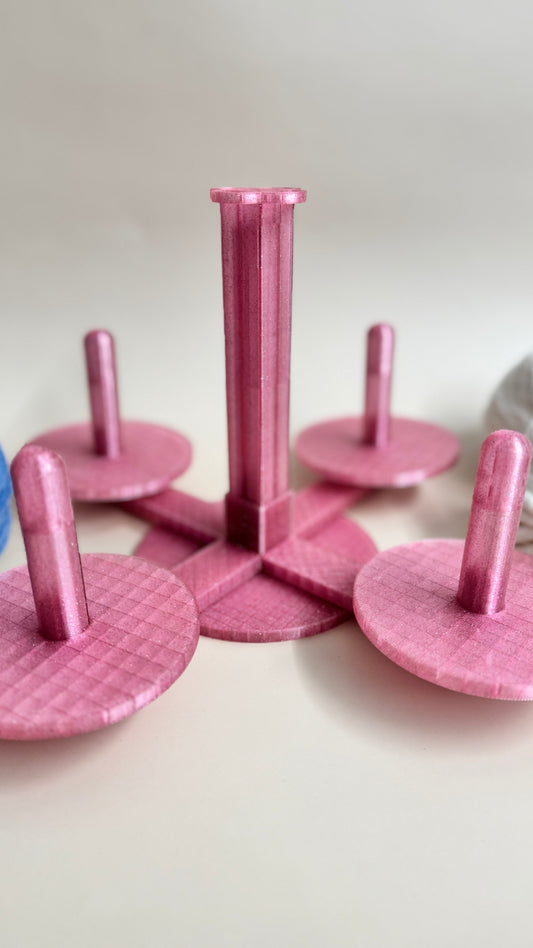 Multi-Yarn Spinner with Removable Bobbins – Fits All Yarn Cakes, 3D Printed for Crocheters & Knitters