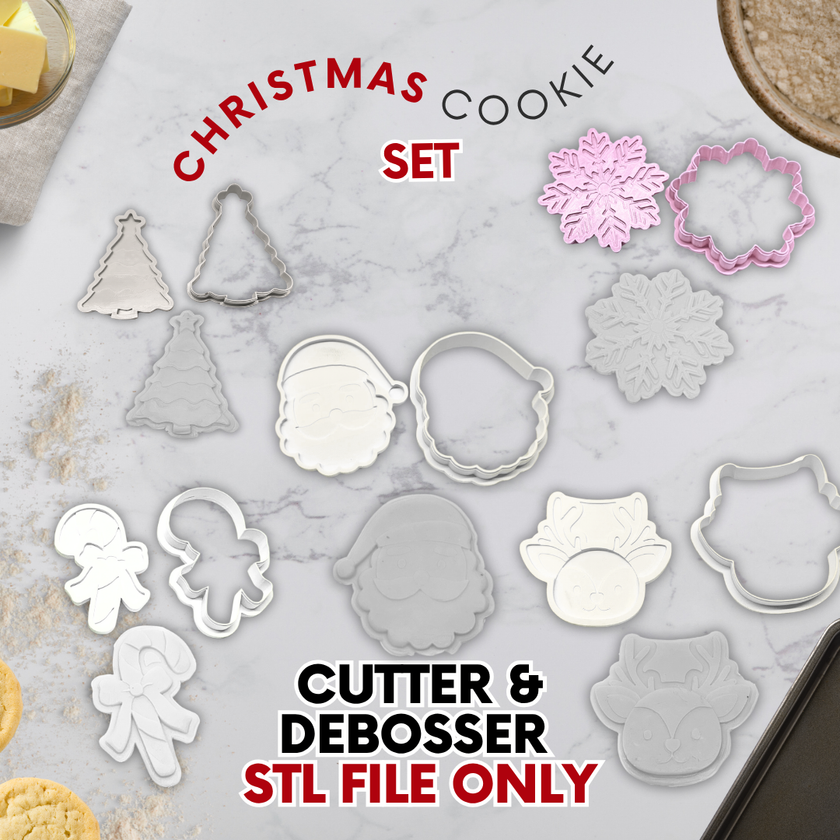 Christmas Cookie Cutter & Debosser Collection – 3D Printed or STL Files