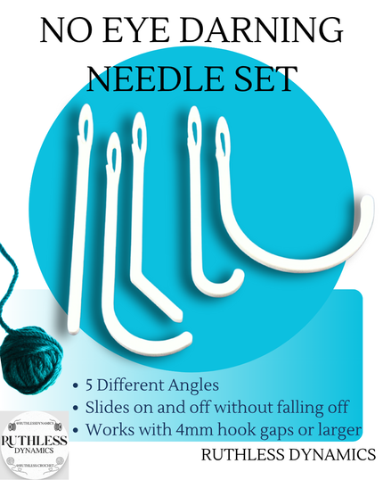 Self Threading Darning Needles for Blanket Yarn & Chenille - Smooth Large Eye Needles for Crochet & Yarn Projects