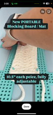Portable 10.5” Crochet & Knitting Blocking Board – Perfect Finishing On the Go!