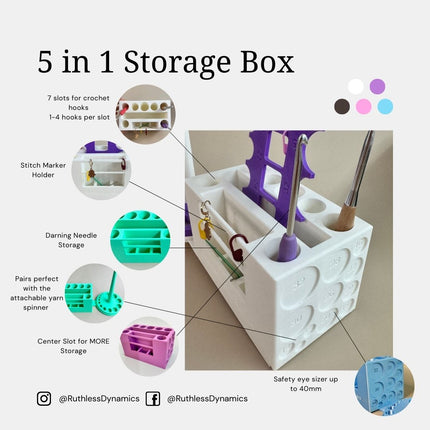 Crochet & Knitting Storage Box | 3D Printed All-In-One Organizer for Crafters