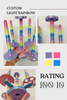 Custom light rainbow yarn spinner set with colorful poles and bases for crochet and knitting