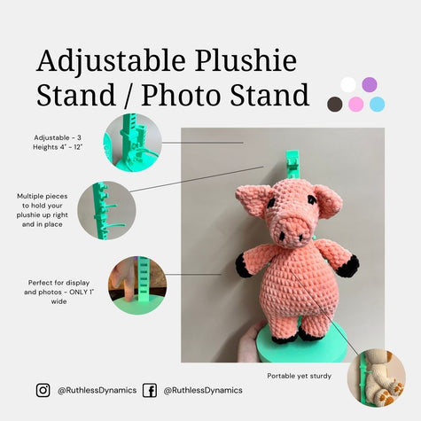 Adjustable Plushie Display Stand – 3D Printed, Modular Fit for Amigurumi & Plush Makers