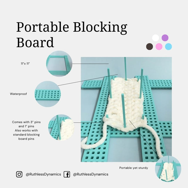 Portable 10.5” Crochet & Knitting Blocking Board – Perfect Finishing On the Go!