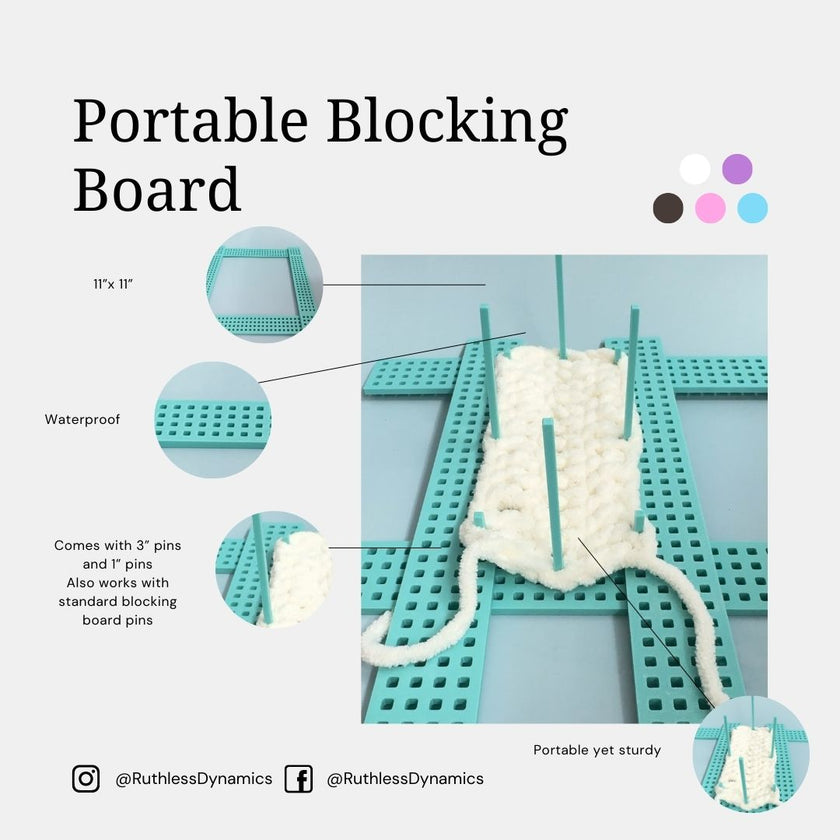 Portable 10.5” Crochet & Knitting Blocking Board – Perfect Finishing On the Go!