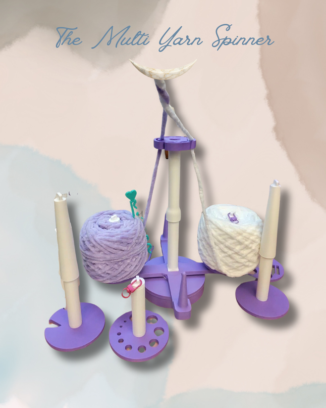 Multi Yarn Spinner System – Cake or Signature | Holder for Crochet & Knitting