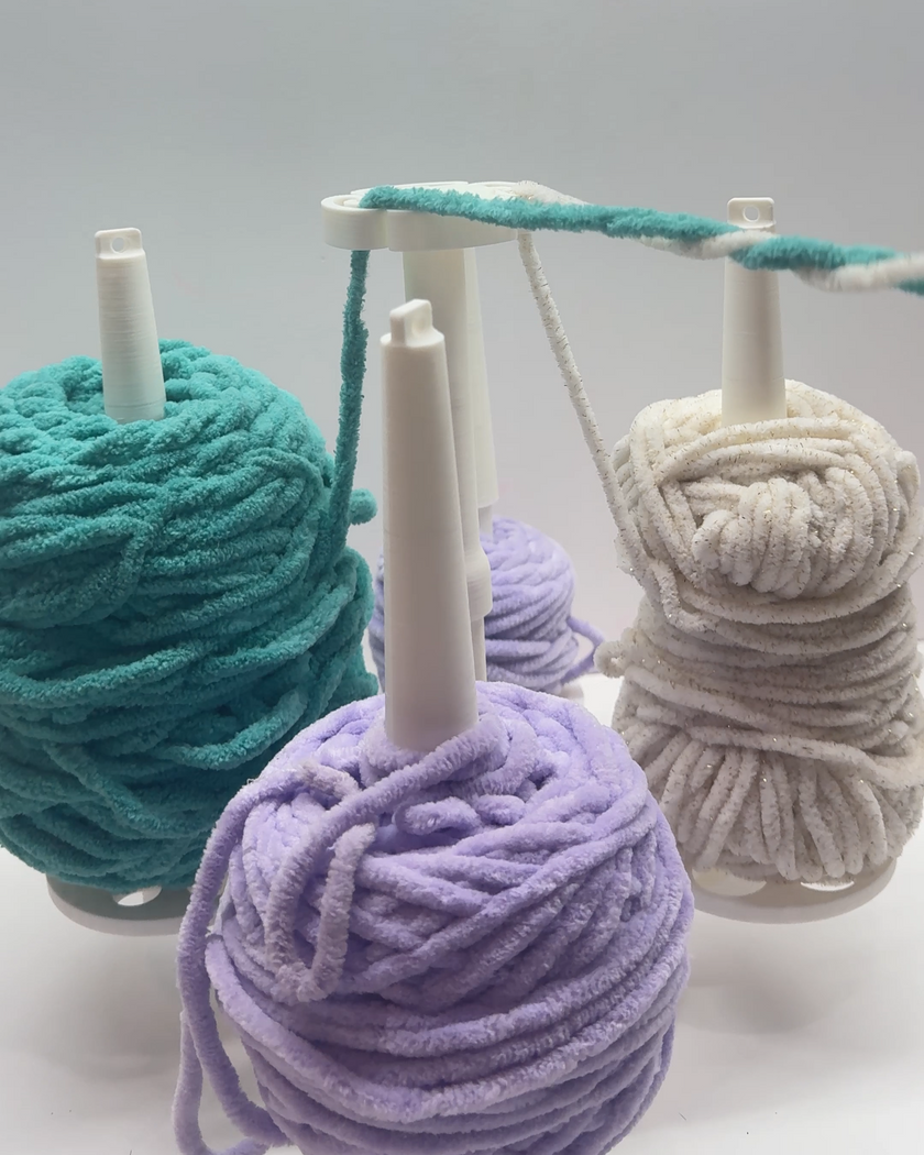 Yarn spinner for crochet beginners learning single crochet, half double crochet, and magic circle