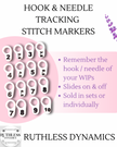 Hook & Needle Size Numbered Stitch Markers – WIP Progress Tags (Set of 5, 3mm–5mm) – Crochet & Knitting Tools