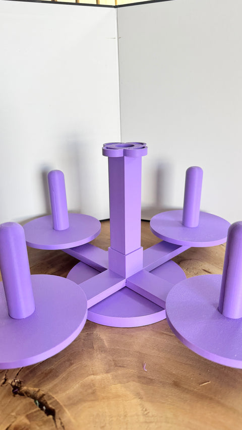 Multi-Yarn Spinner with Removable Bobbins – Fits All Yarn Cakes, 3D Printed for Crocheters & Knitters