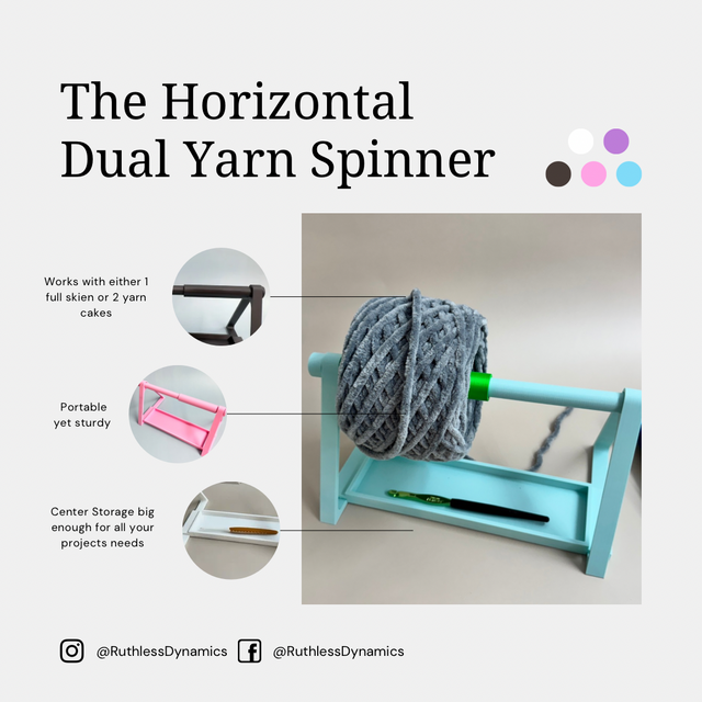 Horizontal Dual Yarn Spinner Storage Base