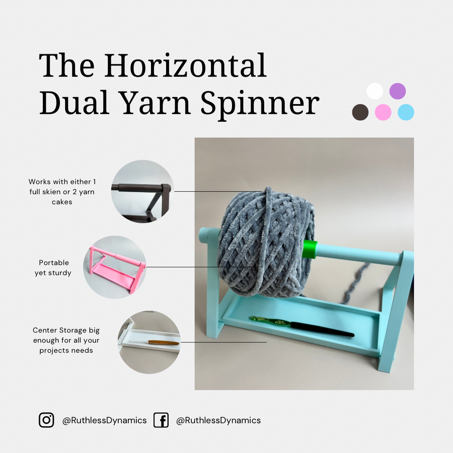 Horizontal Dual Yarn Spinner Storage Base