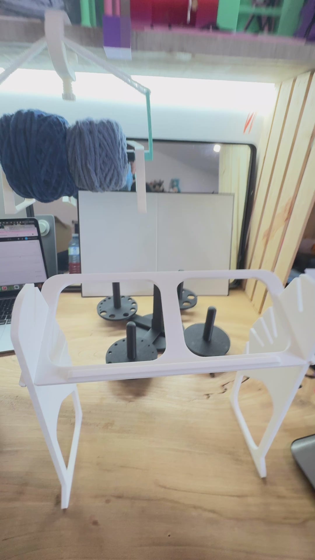 Multi-Yarn Spinner with Removable Bobbins – Fits All Yarn Cakes, 3D Printed for Crocheters & Knitters