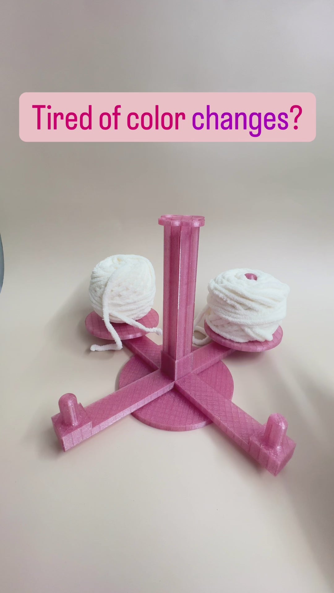 Multi-Yarn Spinner with Removable Bobbins – Fits All Yarn Cakes, 3D Printed for Crocheters & Knitters