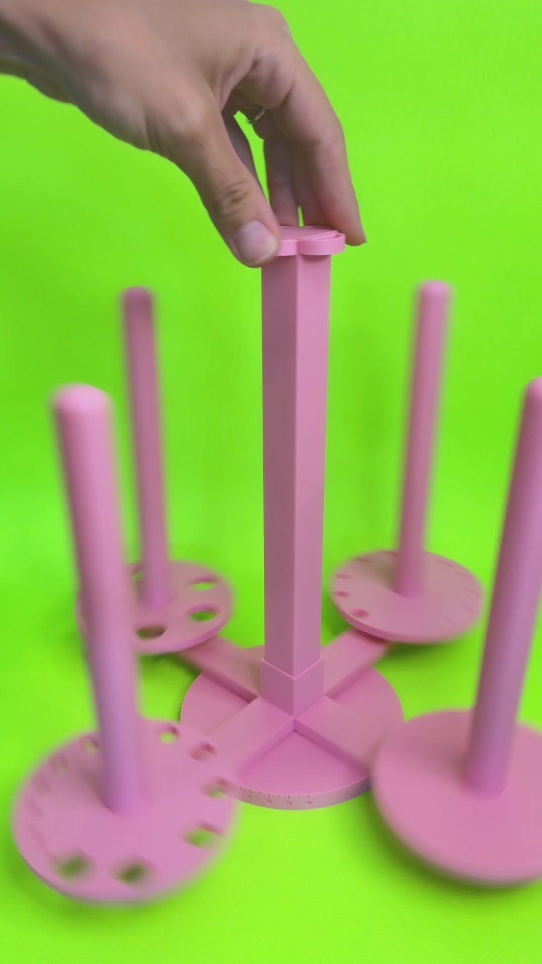 Multi-Yarn Spinner with Removable Bobbins – Fits All Yarn Cakes, 3D Printed for Crocheters & Knitters